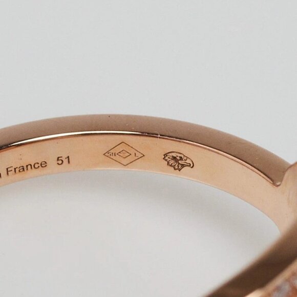 Hermes 18k Rose Gold and Diamond Chaine d'Ancre Contour Medium Model Ring - Picture 6 of 6